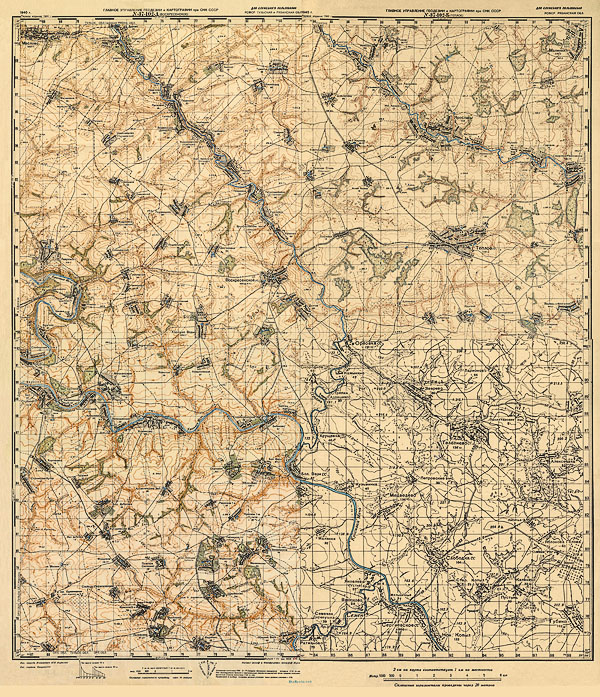 Подробная карта РККА окрестностей Воскресенского и Тёплого