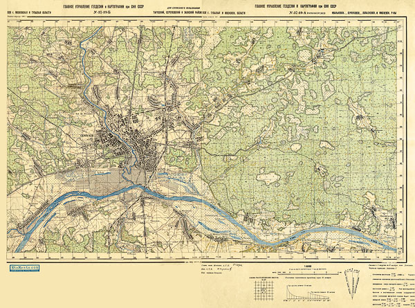 Подробная карта РККА окрестностей Серпухова