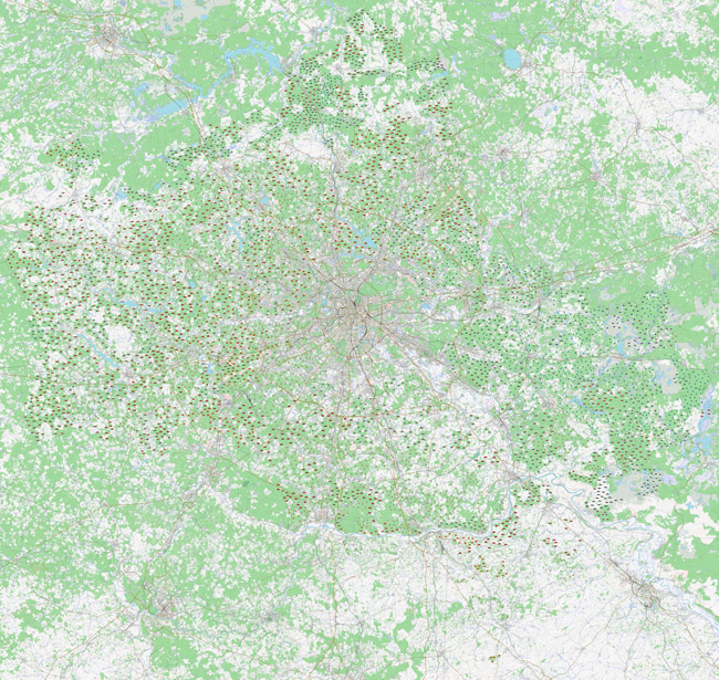 Карта ягодных мест Подмосковья