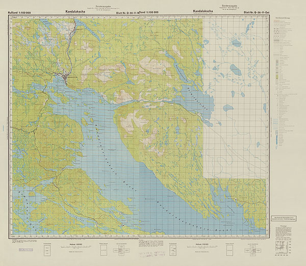 Немецкая карта окрестностей Кандалакши 1942 года