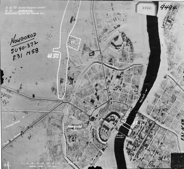 Немецкая аэрофотосъемка Великого Новгорода 1944 года