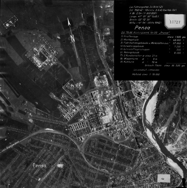 Немецкая аэрофотосъемка Заводского района Пензы 1942 года