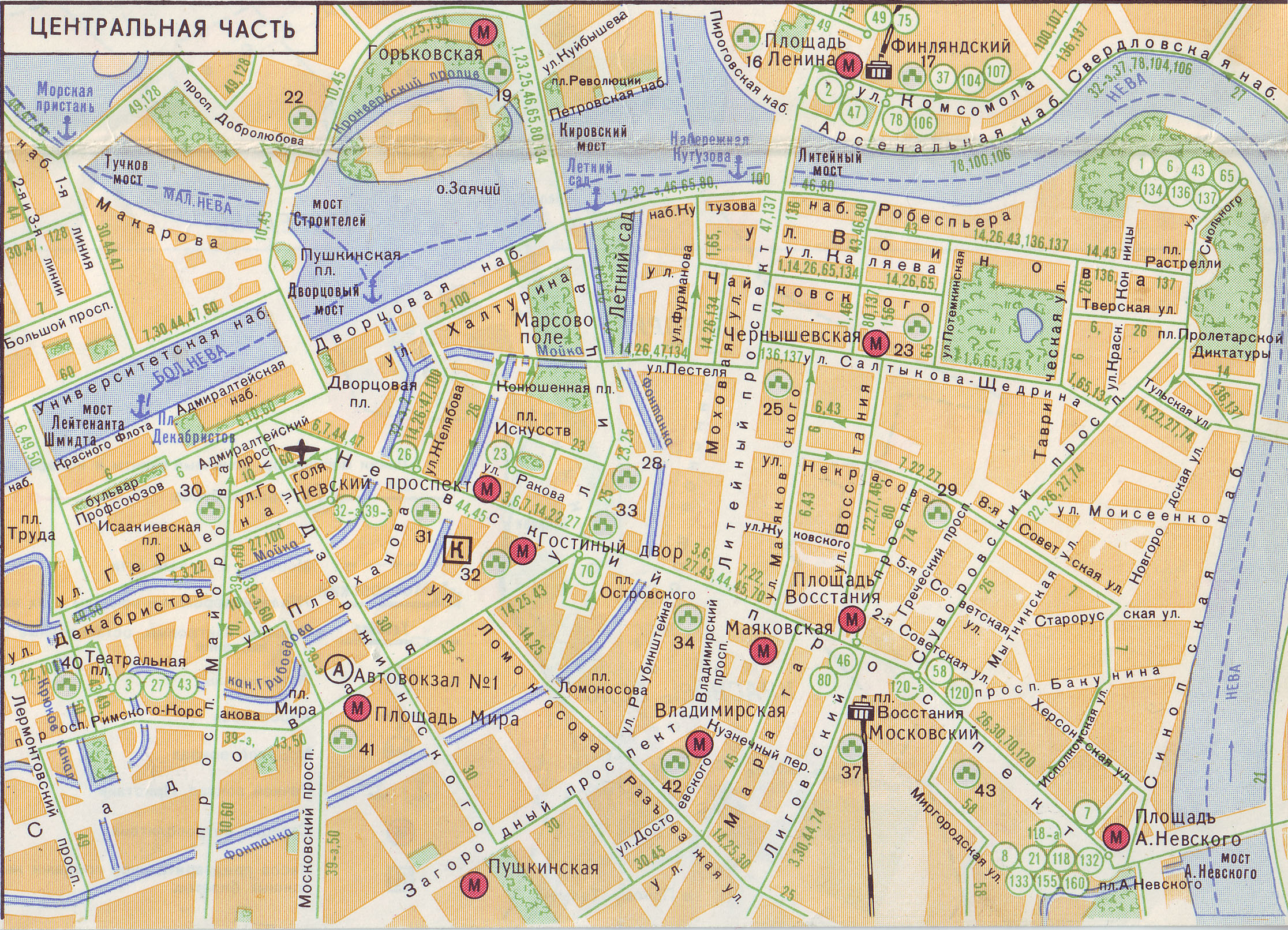 Карта ленинграда 1980