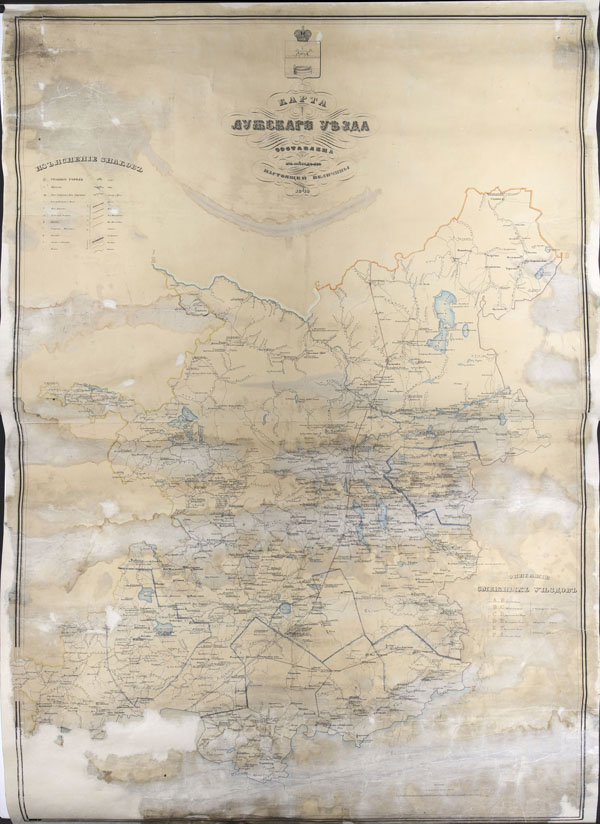 Карта Лужского уезда 1848 года