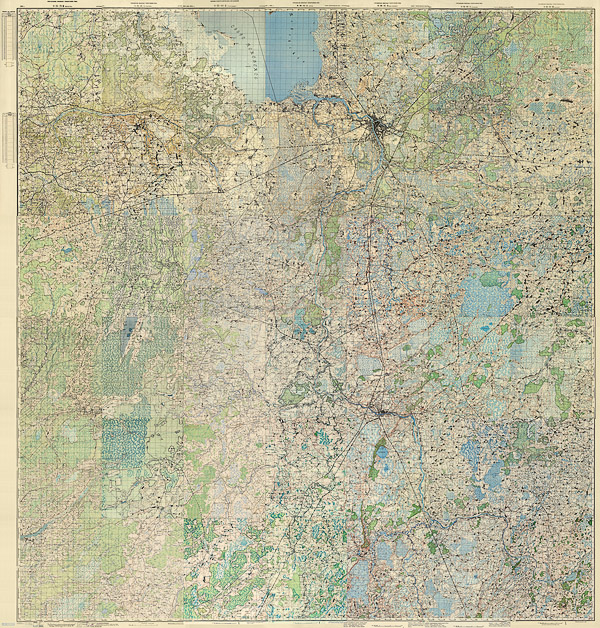 Подробная карта РККА окрестностей Пскова, Острова и Печор