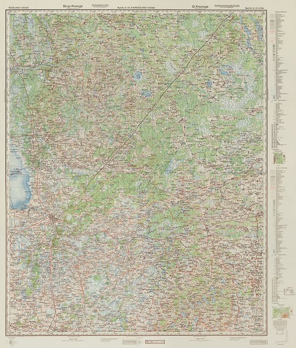 Немецкая карта окрестностей Пскова 1940 года