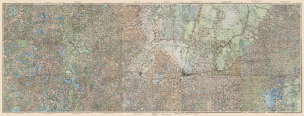 Подробная карта РККА окрестностей Великих Лук, Новосокольников и Пустошки