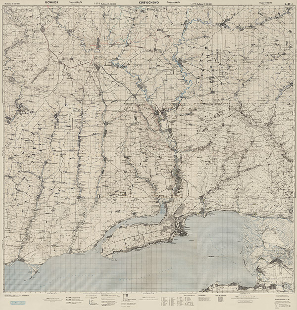 Немецкая карта запада Ростовской области 1943 года