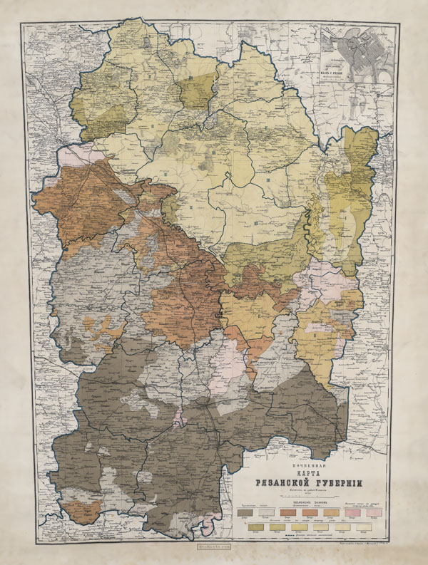 Десятиверстная карта почв Рязанской губернии 1879 года