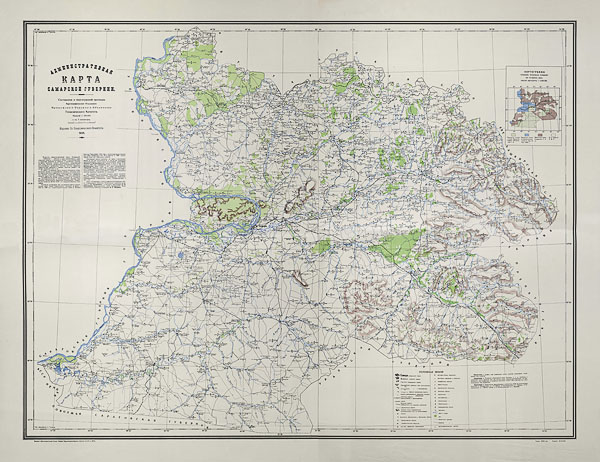 Административная карта Самарской губернии 1928 года