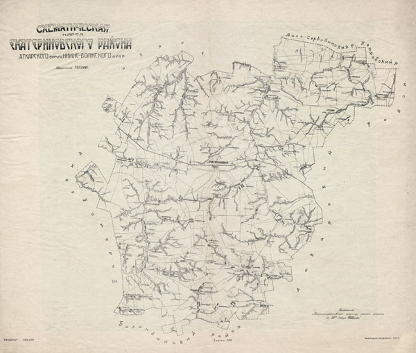 Карта Екатериновского района Аткарского округа 1930 года