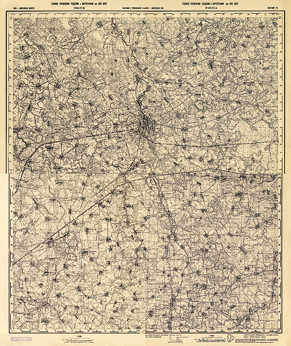 Подробная карта РККА окрестностей Гагарина (Гжатска)