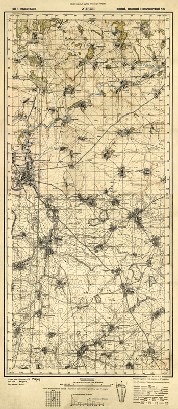 Подробная карта РККА окрестностей Венёва