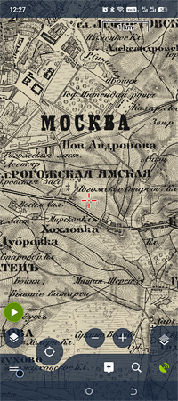 Приложение Locus Map показывает старую карту с сайта etomesto